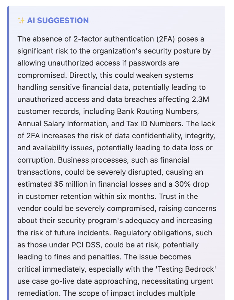 AI Risk Impact Suggestion